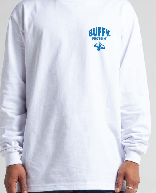 Buffy Protein Not Plant Based Long Sleeve Pocket Tee
