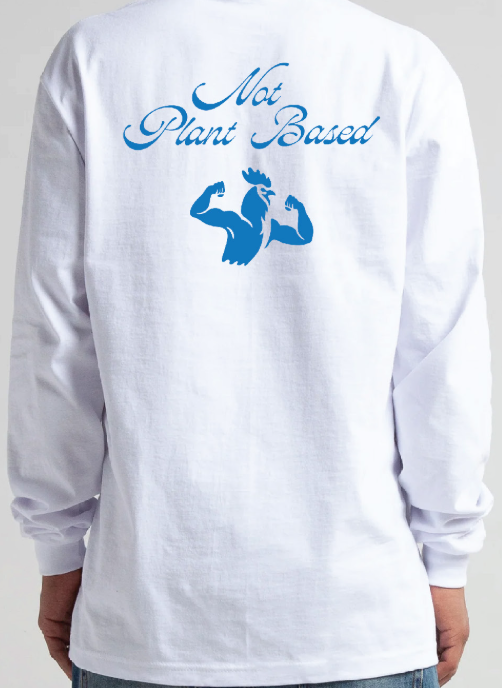 Buffy Protein Not Plant Based Long Sleeve Pocket Tee