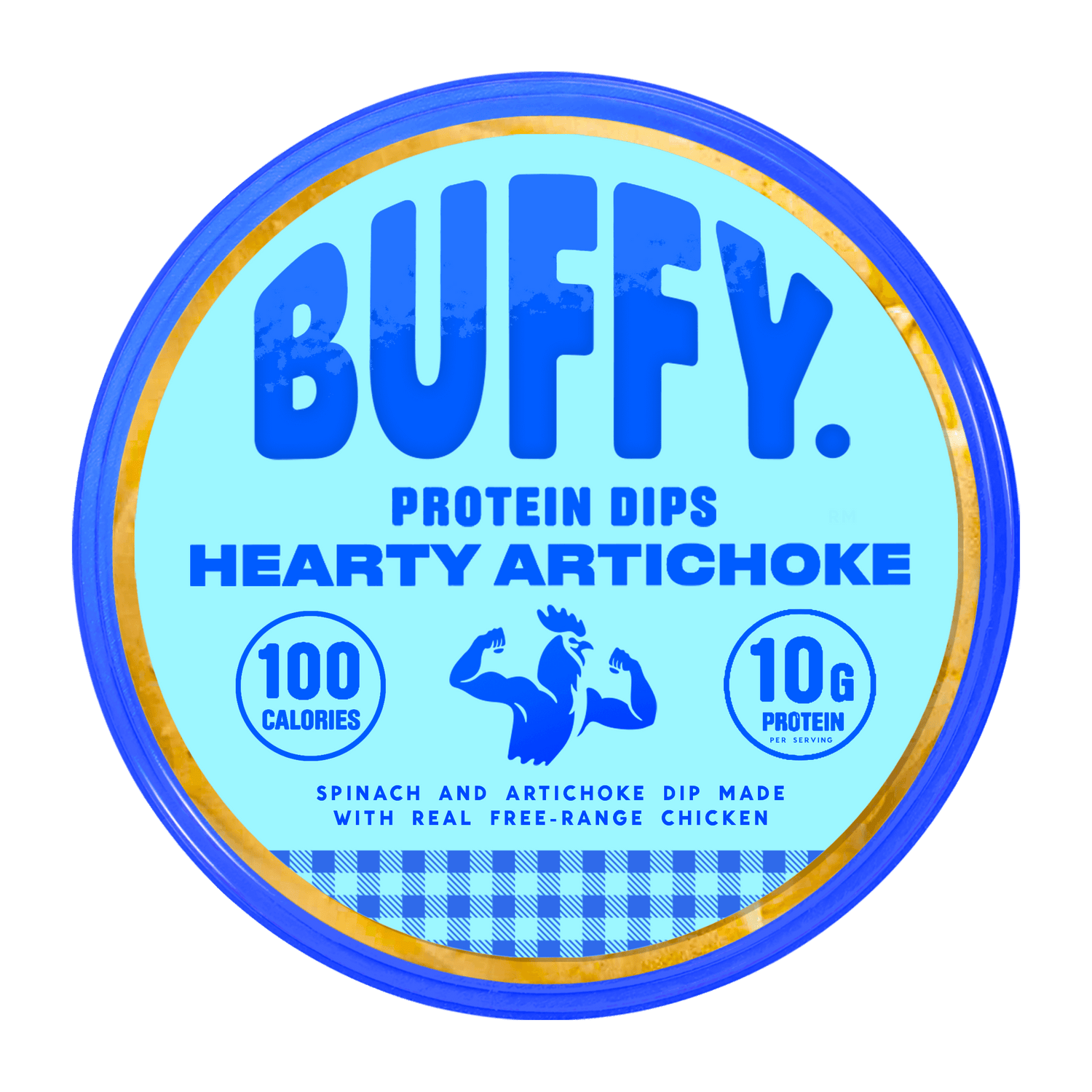 Buffy Protein Dips - Hearty Artichoke - 100 Calories - 10G Protein per serving - Spinach and artichoke dip made with real free-range chicken