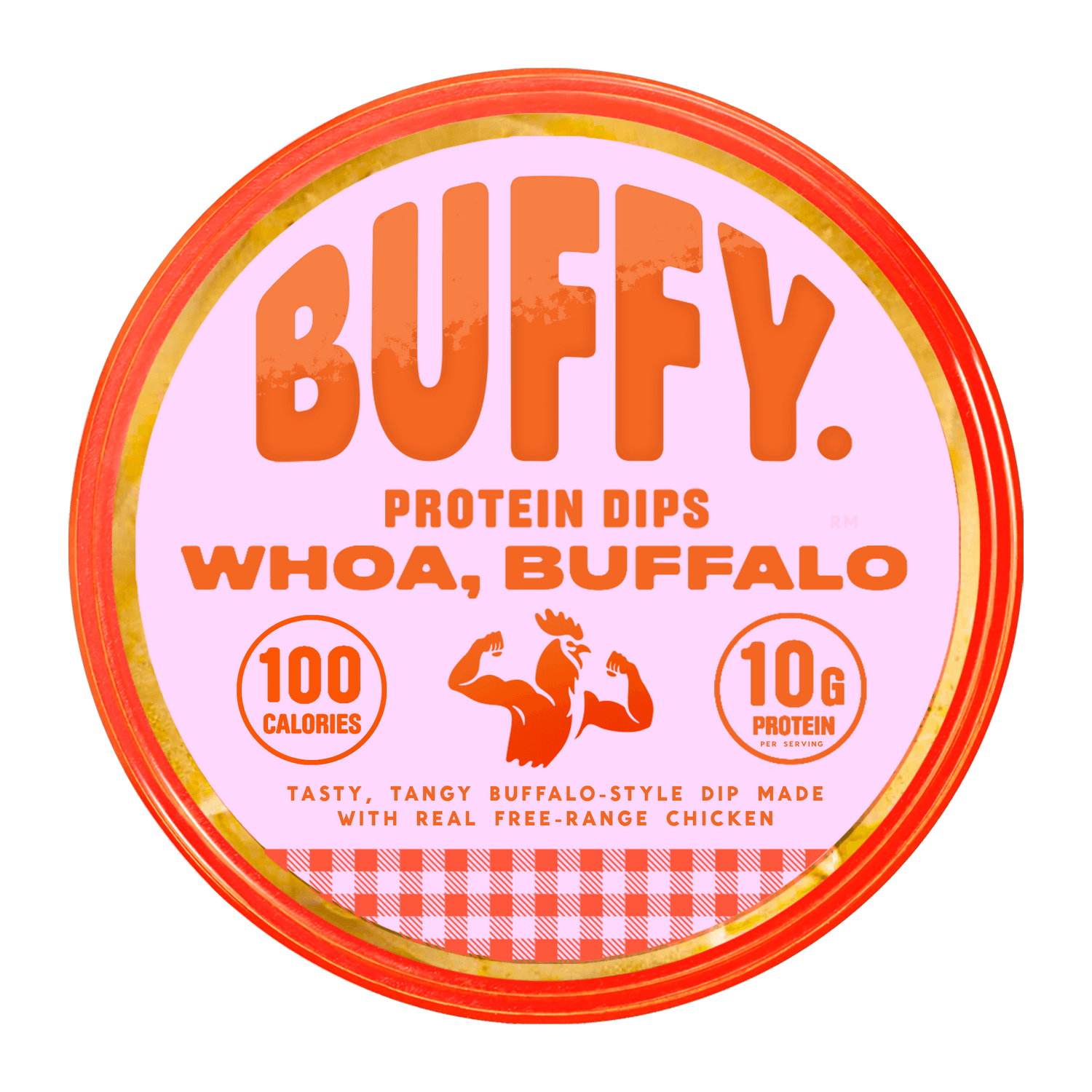 Buffy Protein Dips - Whoa, Buffalo - 100 Calories - 10G Protein per serving - Tasty, tangy buffalo-stye dip made with real free-range chicken